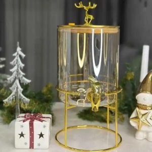 موزع مشروبات زجاجي بغطاء رأس غزال