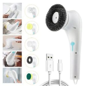 فرشاة تنظيف كهربائية مع رؤوس قابلة للتبديل