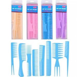 طقم أمشاط احترافي 8 قطع لجميع أنواع الشعر