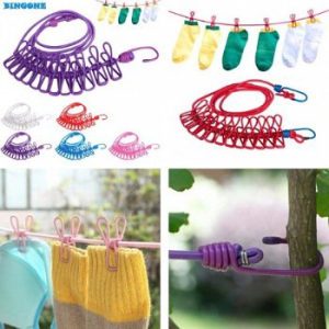 حبل غسيل مرن محمول سهل التثبيت في أي مكان!