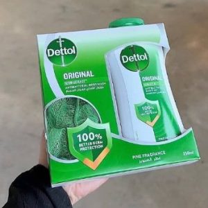 غسول الجسم ديتول الأصلي المضاد للبكتيريا مع ليفة
