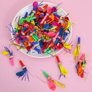 بالونات الصفارة الملونة ألعاب ممتعة للحفلات