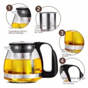 طقم إبريق شاي زجاجي فاخر مقاوم للحرارة