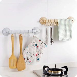 منظم الأدوات 6 خطافات بتقنية اللصق الضغطي